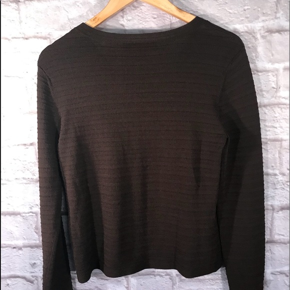 JONES NEW YORK Chocolate Brown long sleeve top - Picture 5 of 5